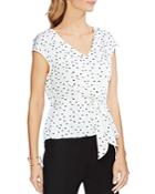 Vince Camuto Polka Dot Tie-front Top