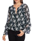 1.state Ruffle-sleeve Floral Blouse