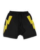 The Rad Black Kids Cotton Lightning Bolt Shorts - 100% Exclusive
