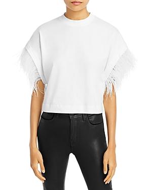 Aqua Cotton Feather Trim Tee - 100% Exclusive