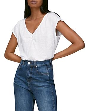 Whistles Gathered Front Linen Tee