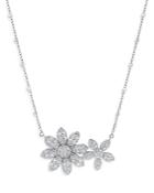 Bloomingdale's Diamond Double Flower Necklace In 14k White Gold, 1.0 Ct. T.w. - 100% Exclusive