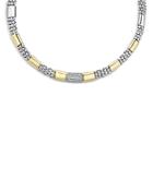 Lagos Sterling Silver & 18k Gold High Bar Diamond Necklace, 16 - 100% Exclusive