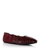 Lafayette 148 New York Women's Mira Croc Embossed Ballet Flats