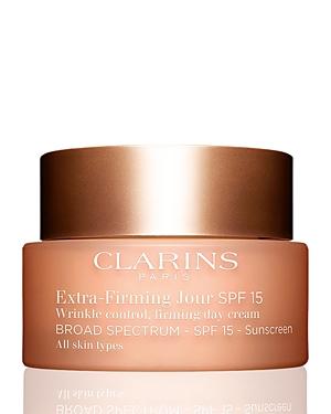 Clarins Extra-firming Day Wrinkle Control Firming Cream Broad Spectrum Spf 15 For All Skin Types