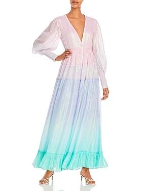 Rococo Sand Emi Metallic Ombre Long Dress
