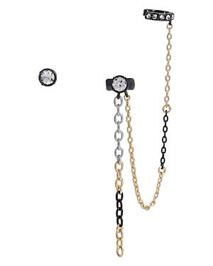 Allsaints Mixed Swag Chain Ear Cuff & Stud Set