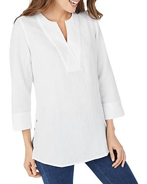 Foxcroft Vena Cotton Tulip Cuff Top