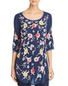 Johnny Was Collection Playa Embroidered Tunic Top