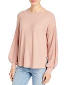 Status By Chenault Mixed Texture Long-sleeve Boxy Top