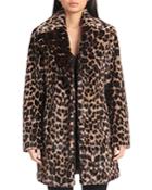 Avec Les Filles Leopard-print Faux Fur Walker Coat
