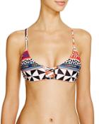 Mara Hoffman Pinwheel Poppy Reversible Lattice Bikini Top