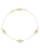 Moon & Meadow 14k Yellow Gold & Turquoise Flower Station Bracelet - 100% Exclusive