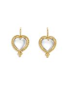 Temple St. Clair 18k Yellow Gold Rock Crystal Heart Earrings