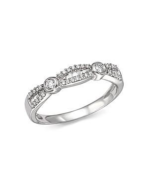 Diamond Baguette And Round Band In 14k White Gold, .25 Ct. T.w.