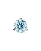 Lightbox Jewelry Lab-grown Blue Diamond Solitaire Stud Earrings In 10k White Gold, 1 Ct. T.w.