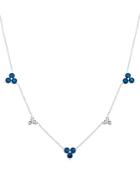 Bloomingdale's Sapphire And Diamond Station Necklace In 14k White Gold, 16 - 100% Exclusive