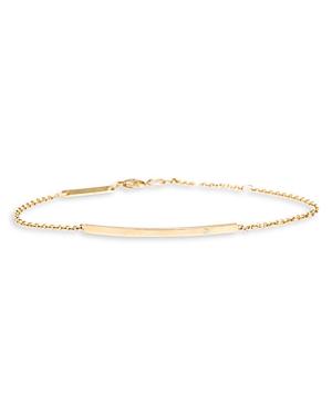 Zoe Chicco 14k Yellow Gold Diamond Accent Curved Bar Link Bracelet