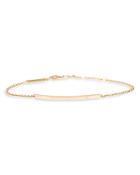 Zoe Chicco 14k Yellow Gold Diamond Accent Curved Bar Link Bracelet