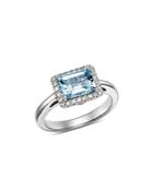 Bloomingdale's Aquamarine & Diamond Ring In 14k White Gold - 100% Exclusive