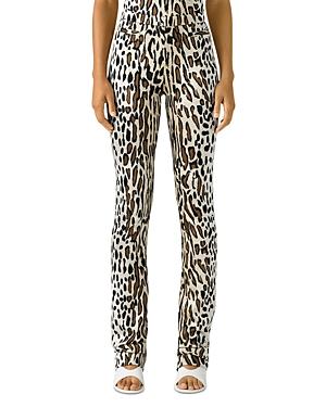 St. John Leopard Print Straight Leg Pants