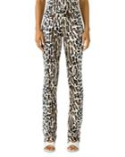 St. John Leopard Print Straight Leg Pants