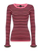 Pinko Striped Crochet Cuff Sweater