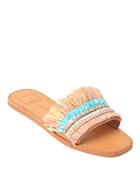 Dolce Vita Cadiz Embellished Raffia Slide Sandals
