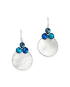 Ippolita Sterling Silver Wonderland Overlapping Drop Earrings With Mother-of-pearl Doublet In Blue Moon
