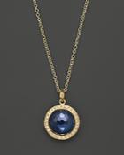 Ippolita 18k Gold Mini Lollipop Pendant Necklace In London Blue Topaz With Diamonds, 16