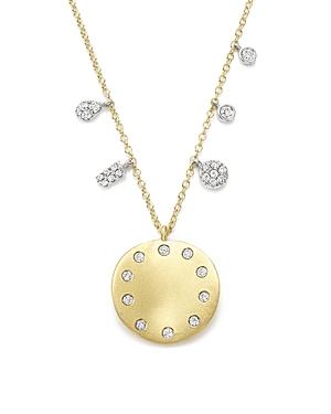 Meira T 14k White And Yellow Gold Curved Disc Pendant Necklace, 16