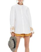 Scotch & Soda Embroidered Flare-sleeve Top