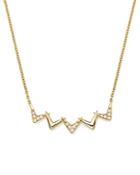 Dana Rebecca Designs 14k Yellow Gold Jeanie Ann Zigzag Diamond Pendant Necklace, 16