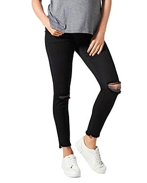 Blanqi Cotton Ripped Skinny Maternity Jeans