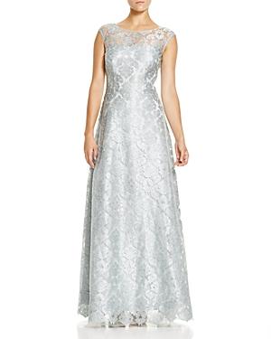 Kay Unger Cap Sleeve Lace Gown