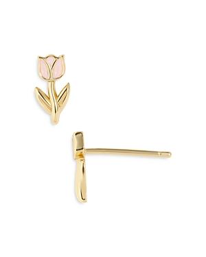 Baublebar April Rose Stud Earrings In 18k Gold Plated Sterling Silver