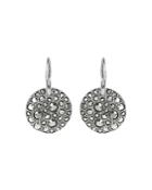 Adore Metallic Pave Disc Earrings