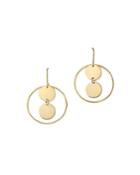 14k Yellow Gold Double Disc Hoop Drop Earrings - 100% Exclusive