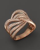 Diamond Multirow Twist Ring In 14k Rose Gold, .70 Ct. T.w. - 100% Exclusive