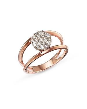 Bloomingdale's Diamond Pave Disc Ring In 14k White & Rose Gold, 0.30 Ct. T.w. - 100% Exclusive