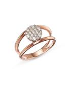 Bloomingdale's Diamond Pave Disc Ring In 14k White & Rose Gold, 0.30 Ct. T.w. - 100% Exclusive