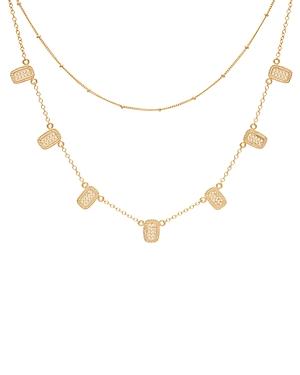 Anna Beck Mini Bar Charm Layered Necklace In 18k Gold-plated Sterling Silver, 13-16