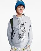 Lacoste L!ve X Peanuts Organic Cotton Split Color Blocked Printed Loose Fit Hoodie