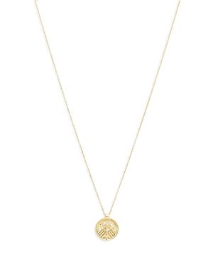 Argento Vivo Mixed Cubic Zirconia Eye Sunray Pendant Necklace In 14k Gold Plated Sterling Silver, 16-18