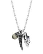 John Hardy Sterling Silver Legends Naga Eagle Eye & Dragon Charm Pendant Necklace With Sapphire Eyes, 26