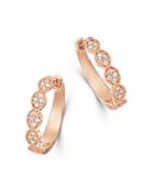Bloomingdale's Diamond Milgrain Hoop Earrings In 14k Rose Gold, 0.25 Ct. T.w. - 100% Exclusive