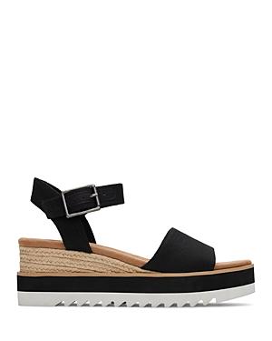 Toms Women's Diana Canvas Ankle Strap Espadrille Wedge Sandals