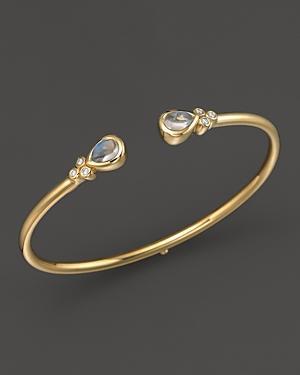 Temple St. Clair 18k Yellow Gold Bellina Bangle With Royal Blue Moonstone And Diamonds