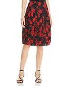 Tory Burch Pleated Floral-print Skirt