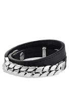 David Yurman Chain Double Wrap Leather Bracelet